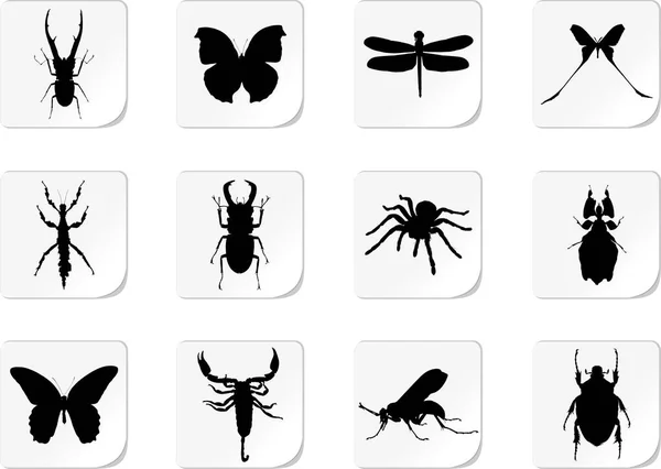 Sada Ikon Vektorů Hmyzu — Stockový vektor