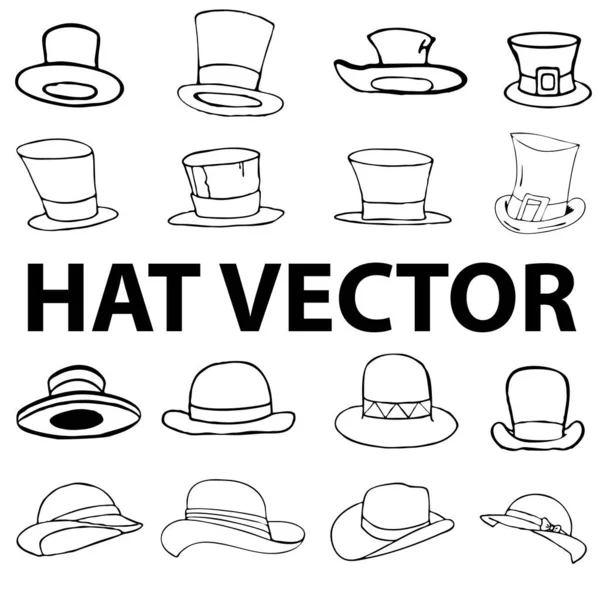 Sombrero Colección Vector Ilustración — Archivo Imágenes Vectoriales