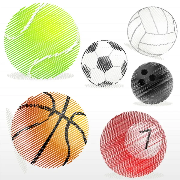 Vector Illustration Sport Balls — Stock Vector