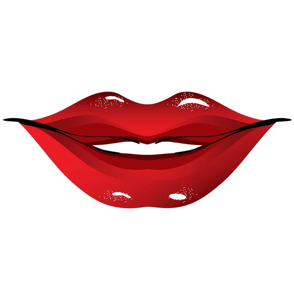 Lábios Vetoriais Lábios Vermelhos —  Vetores de Stock
