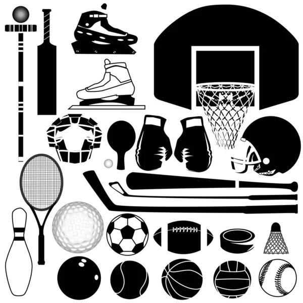 Illustration Vectorielle Des Icônes Sportives — Image vectorielle