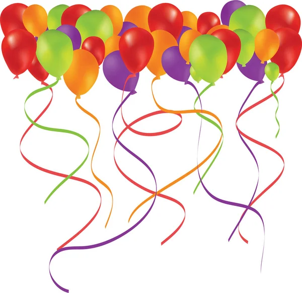 Ballons Colorés Isolés Sur Une Illustration Vectorielle Blanche — Image vectorielle
