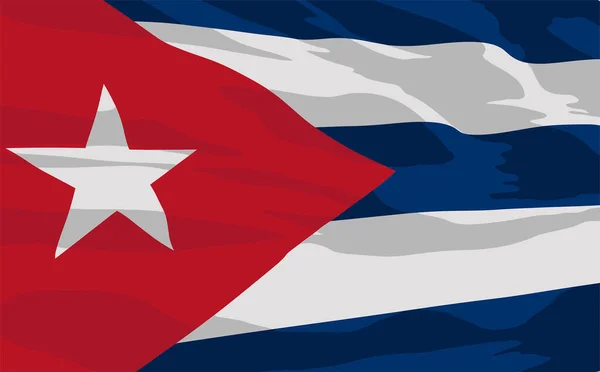 Kubánská Vlajka Vektorová Ilustrace — Stockový vektor