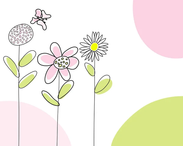 Vector Illustratie Van Een Achtergrond Met Bloemen — Stockvector