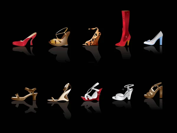 Набор Различных Векторных Иллюстраций Обуви — стоковый вектор