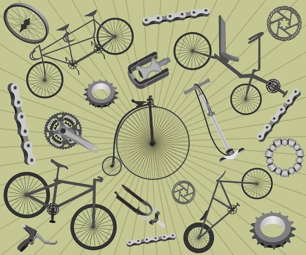 Pièces Vélo Illustration Vectorielle — Image vectorielle