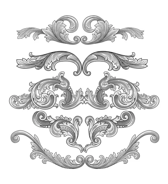 Vintage Barokke Ornament Vectorillustratie — Stockvector