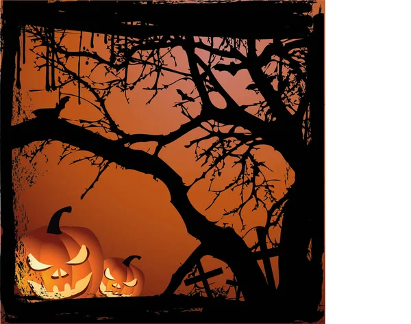 Halloween Tarjeta Vector Ilustración — Vector de stock