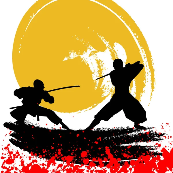 Samurai Hintergrund Vektor Illustration — Stockvektor