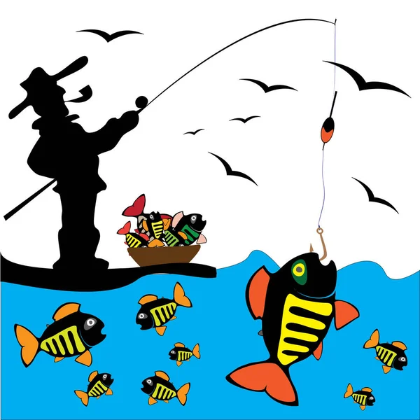渔业主题矢量艺术 — 图库矢量图片