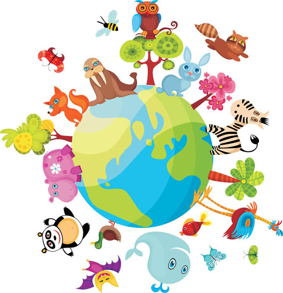 cute animals and earth