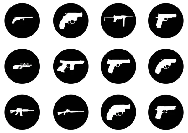 Set Guns Icons Isolated Vector Icons — Stock Vector
