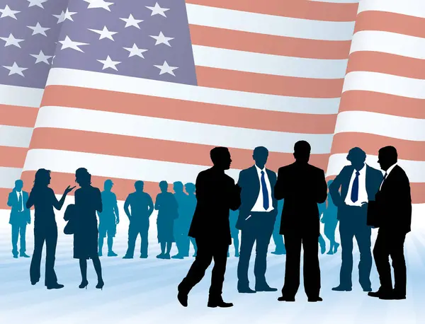 People Standing Usa — Stock Vector