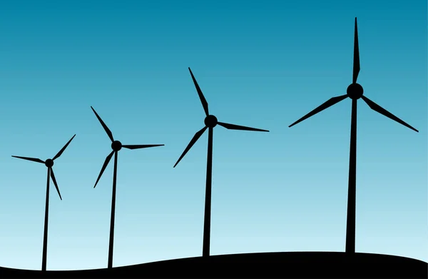 Wind Turbines Sky Background — Stock Vector