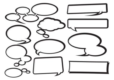 El çizim vektör baloncukları kümesi.