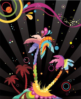 Tropikal çiçek arka plan, vektör çizim