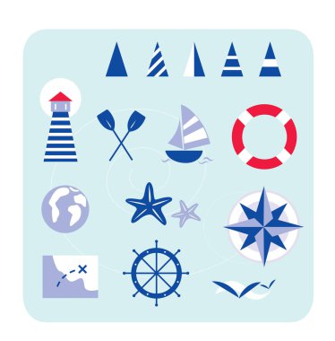 Yaz tatil simgeler kümesi