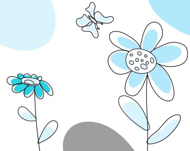 El çizimi çiçek karalaması