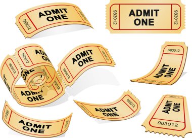 vector illustration of a set of tickets clipart