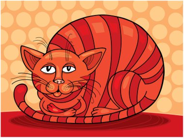 kırmızı çizgi film kedisi, vektör illüstrasyon basit tasarım