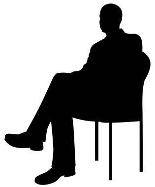 vector silhouette of businessman on a white background. clipart