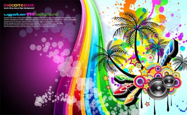 disko partisi broşürü, vektör illüstrasyonu basit tasarım