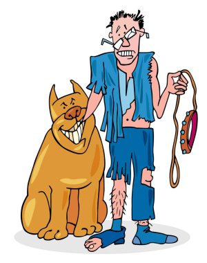 Bir adam ve bir kedi, bir çanta ve bir köpek..