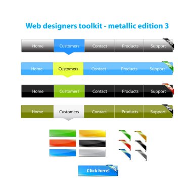 Farklı elementlere sahip web tasarım şablonu