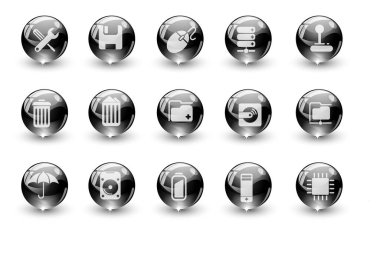 vektör siyah düğmeler simgeleri