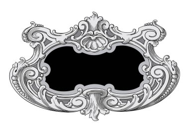 Şatafatlı ve kalikal süslemeli klasik barok tarzı süs. Klasik tasarım unsuru, posterler, pankartlar. düğün