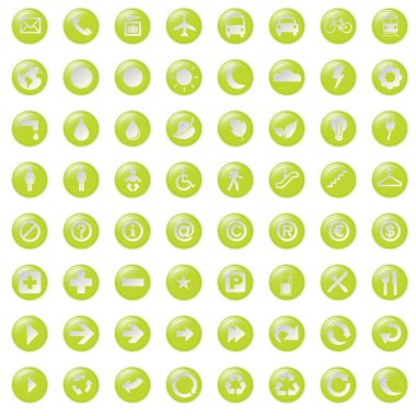 yeşil ağ simgeleri, vektör illüstrasyonu