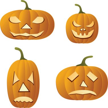 Bir çift balkabağı. Cadılar Bayramı balkabağı. vektör.