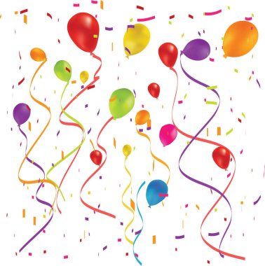 Renkli konfeti ve flamalar