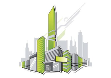 Şehir arka plan vektör çizim