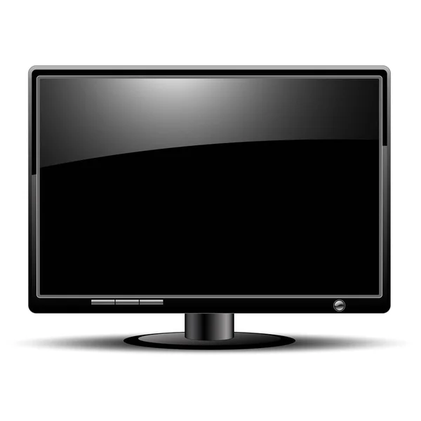 在白色背景上隔离的黑色电视机 — 图库矢量图片