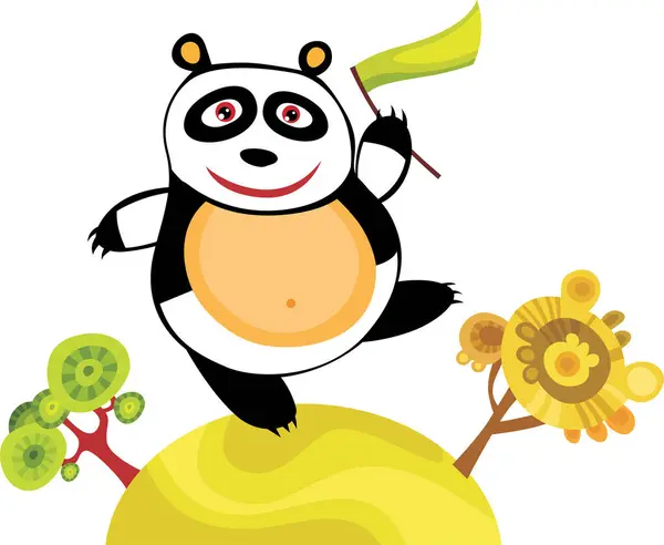 Illustration Vectorielle Panda Dessin Animé Avec Fond Blanc — Image vectorielle