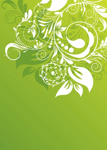 Grüner Hintergrund Mit Floralem Ornament — Stockvektor