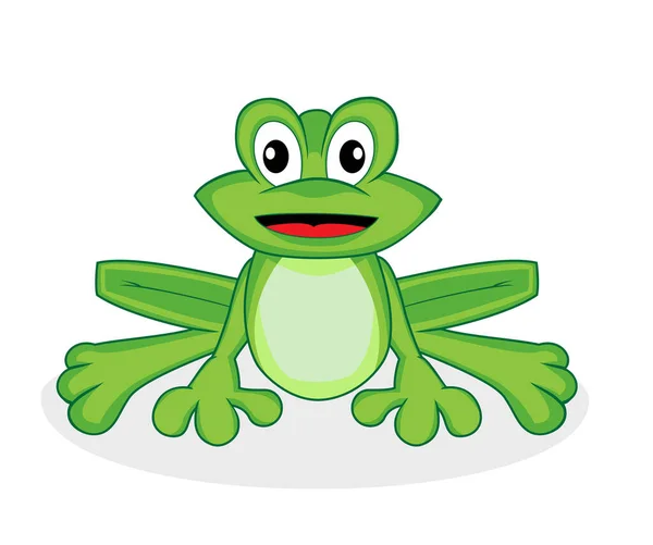 Cute Frog Postać Kreskówki Ilustracja Izolowane Tle — Wektor stockowy