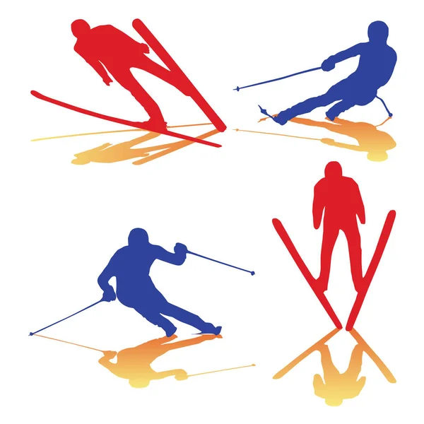 Vektor Illustration Zum Skifahren — Stockvektor