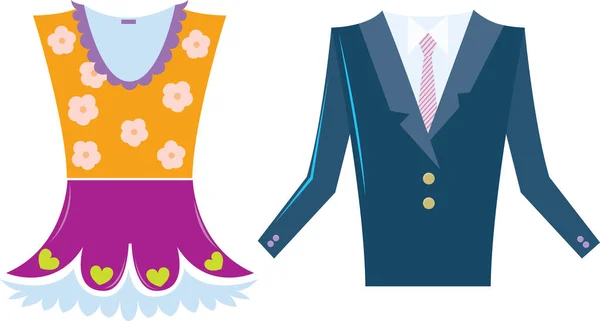 男性と女性のファッション服 — ストックベクタ