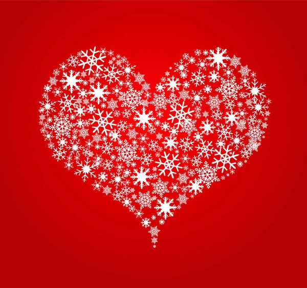 Kırmızı Kalplerden Yapılmış Bir Kalp Sevgililer Günü Kartı — Stok Vektör