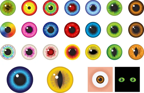 Conjunto Ojos Coloridos — Archivo Imágenes Vectoriales