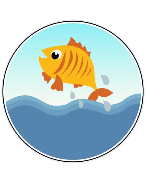 Illustration Eines Niedlichen Goldfisches — Stockvektor