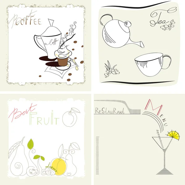Kaffee Und Tee Set — Stockvektor