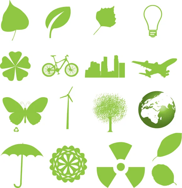 Yeşil Enerji Icon Set — Stok Vektör