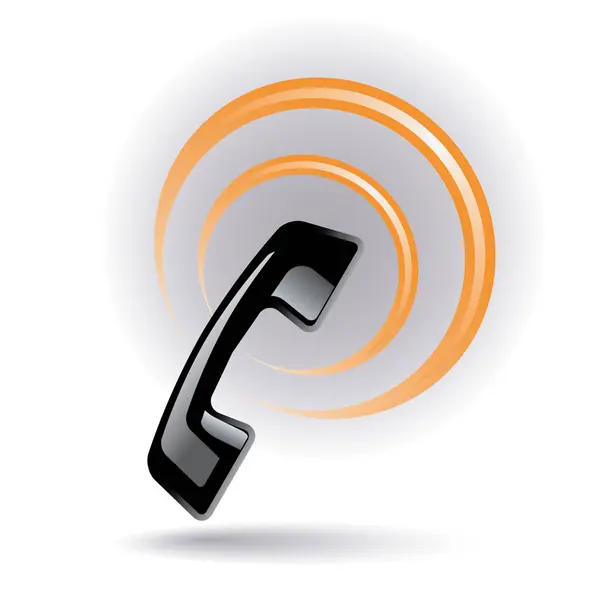 Telefon Alıcısı Simgesi Beyaz Arkaplanda Internet Düğmesi — Stok Vektör