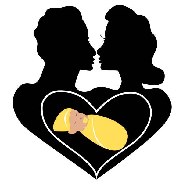 Vektor Pernikahan Dan Cinta Logo Bayi - Stok Vektor