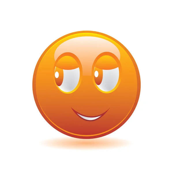 Emoticon Con Sorriso Arancione Disegno Illustrazione Vettoriale — Vettoriale Stock