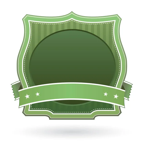 Bannière Ruban Vert Avec Étoiles — Image vectorielle