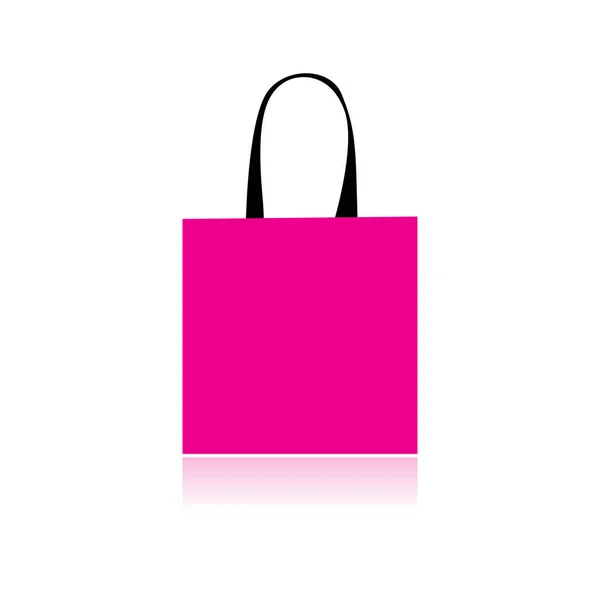 Shopping Bag Rosa Isolato Sfondo Bianco — Vettoriale Stock